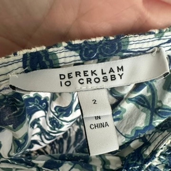 Derek lam 10 Crosby Kasha Floral Peasant Top Boho Beachy Boxy Blouse Size 2 = S - Picture 11 of 11